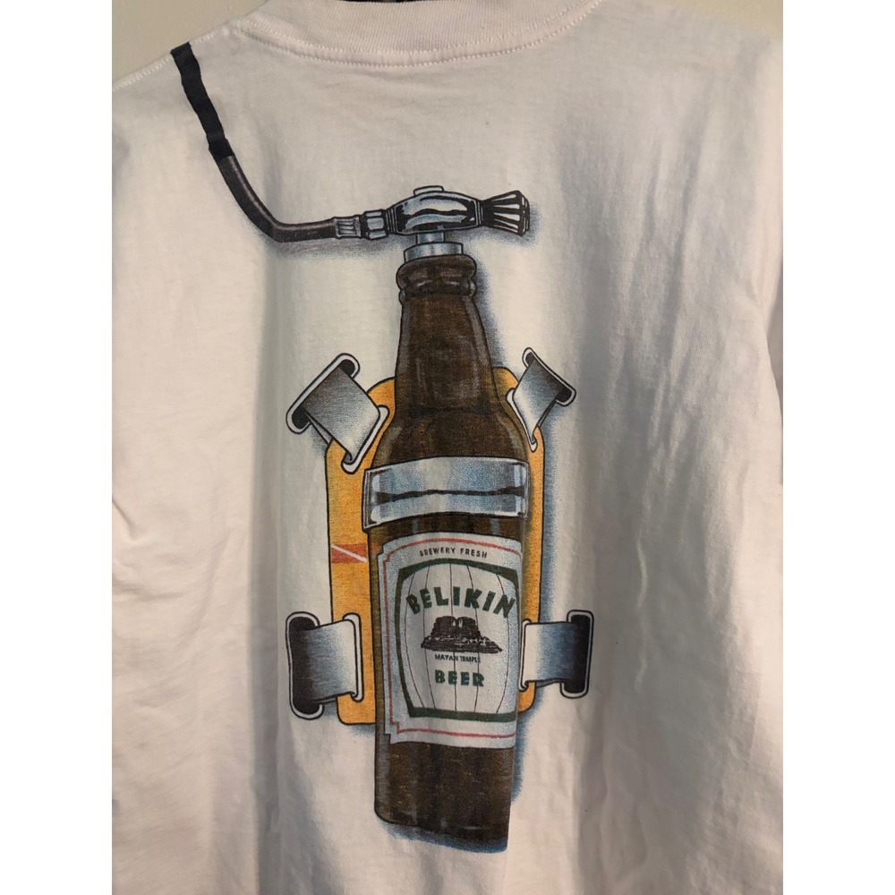 Dive San Pedro Belize Scuba Beer Graphic Tee Mens S White Single Stitch - Picture 5 of 9